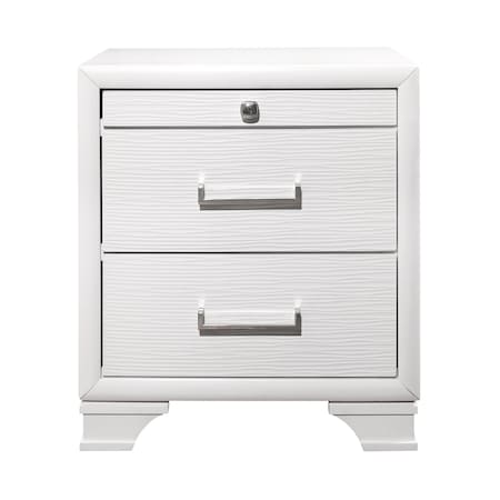 Global Furniture Usa Transitional Glam  Jordyn White Nightstand 1197